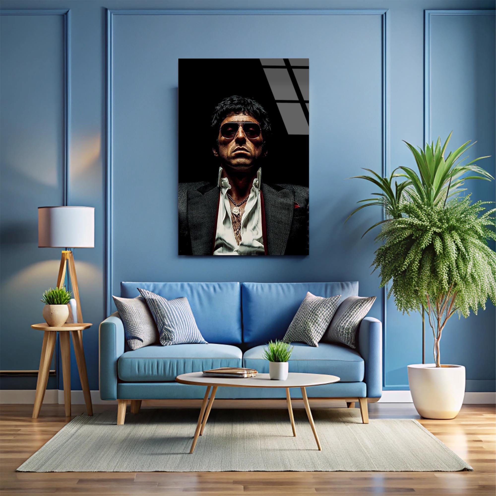 Scarface Portre Cam Tablo – Efsane Film Temalı Duvar Dekoru - DEG0679