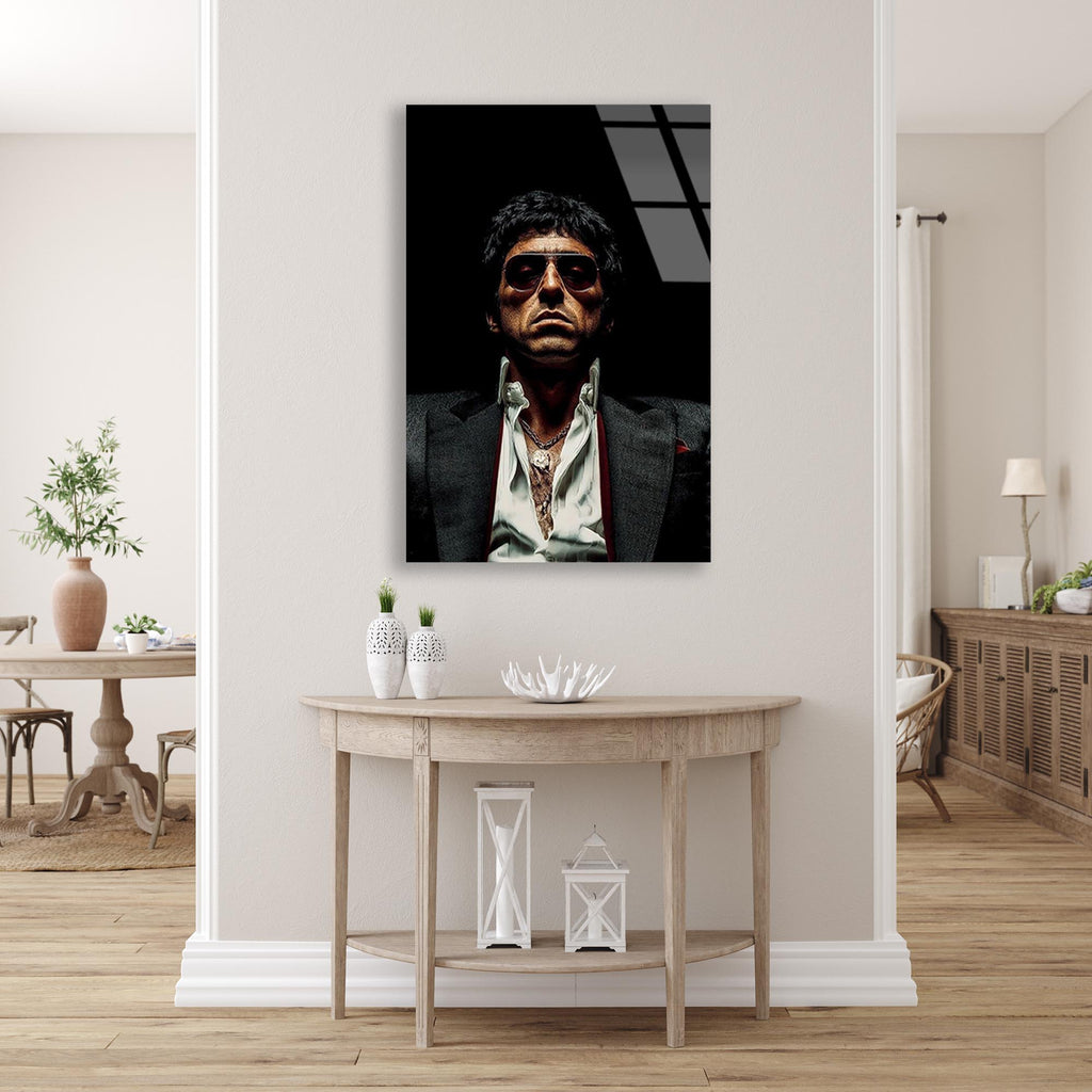 Scarface Portre Cam Tablo – Efsane Film Temalı Duvar Dekoru - DEG0679
