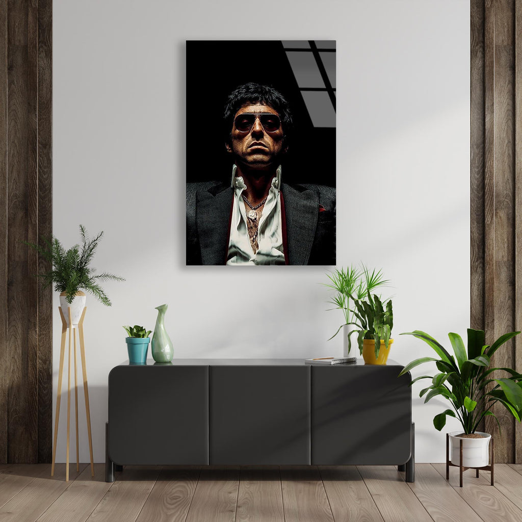 Scarface Portre Cam Tablo – Efsane Film Temalı Duvar Dekoru - DEG0679