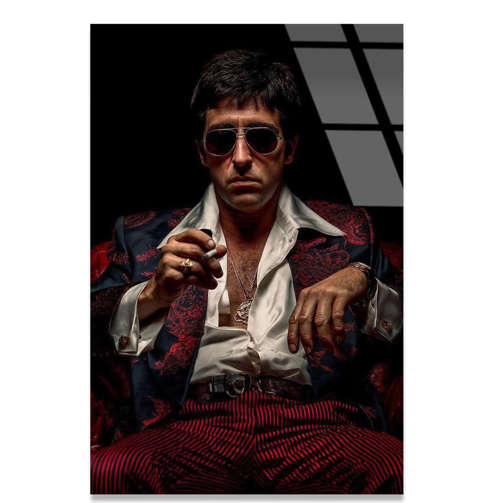 Scarface Tony Montana Cam Tablo – Sinema Temalı Duvar Dekoru - DEG0680