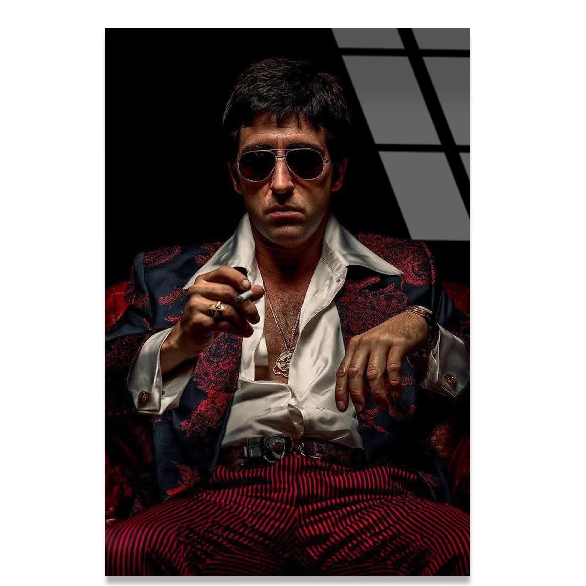 Scarface Tony Montana Cam Tablo – Sinema Temalı Duvar Dekoru - DEG0680