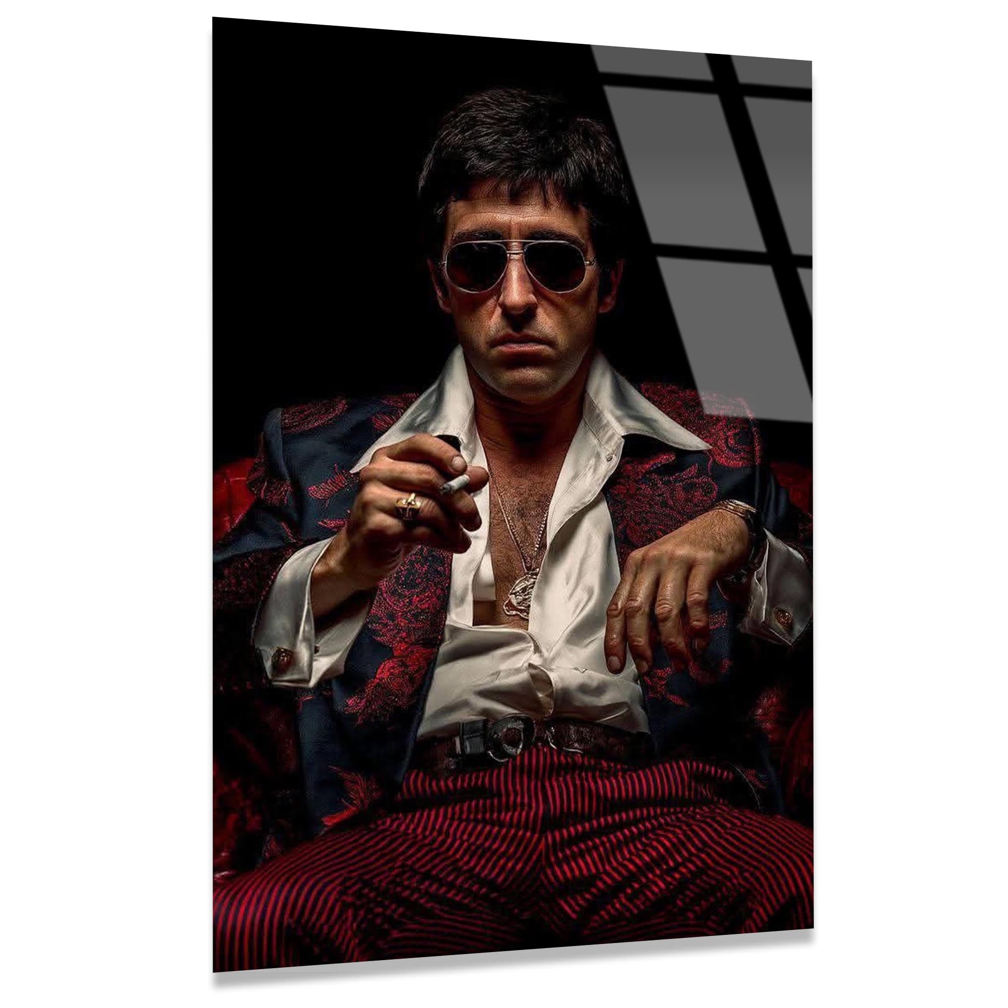 Scarface Tony Montana Cam Tablo – Sinema Temalı Duvar Dekoru - DEG0680