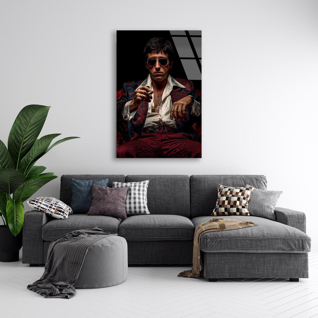 Scarface Tony Montana Cam Tablo – Sinema Temalı Duvar Dekoru - DEG0680
