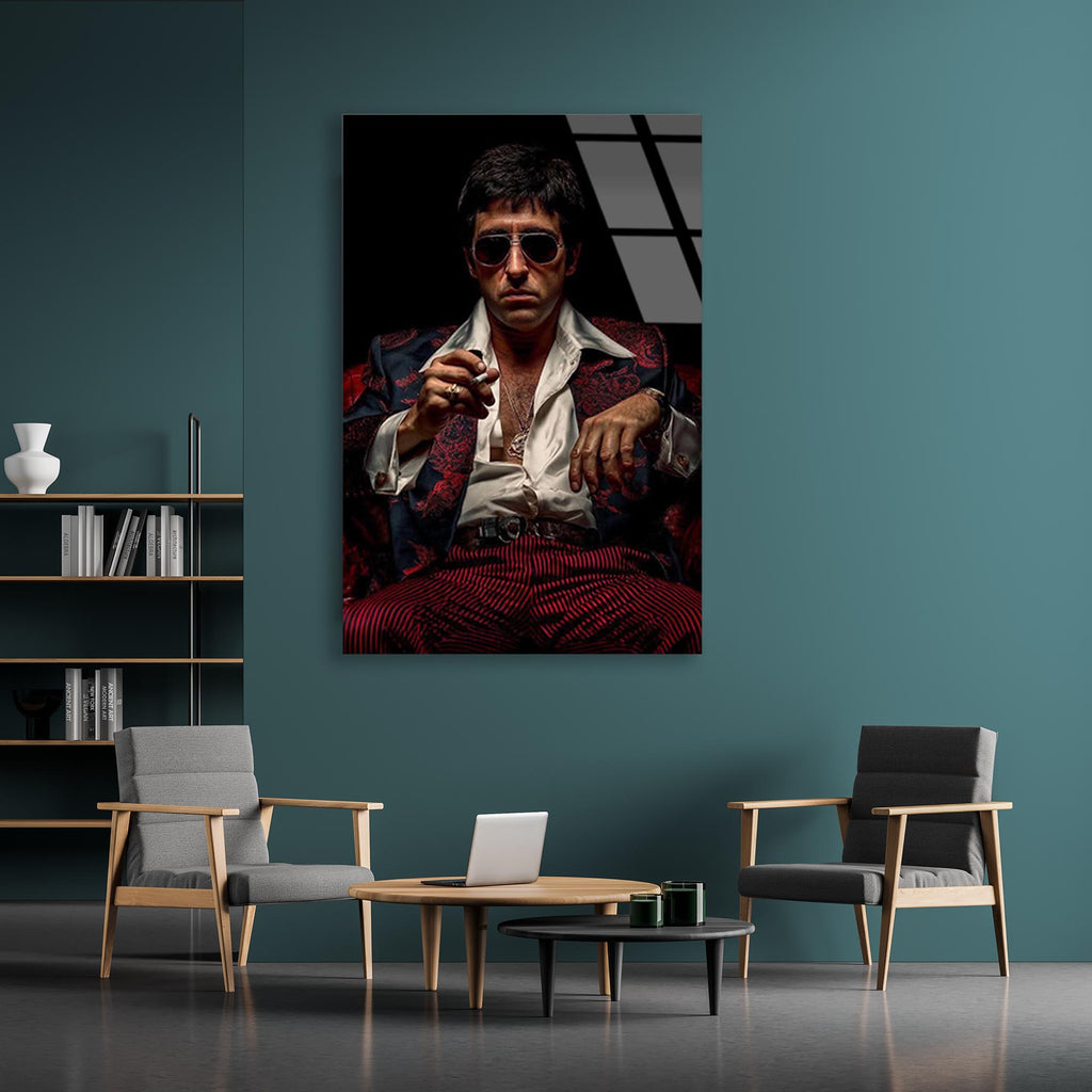 Scarface Tony Montana Cam Tablo – Sinema Temalı Duvar Dekoru - DEG0680