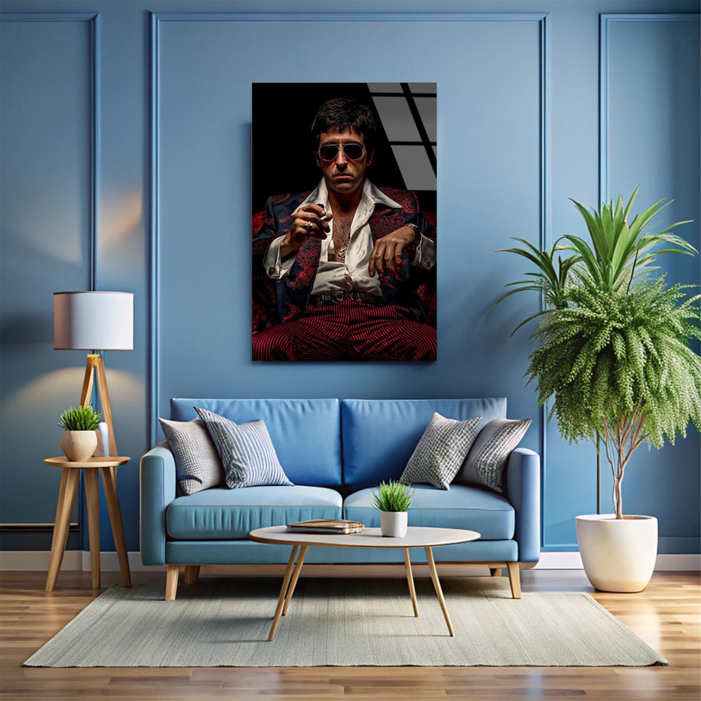Scarface Tony Montana Cam Tablo – Sinema Temalı Duvar Dekoru - DEG0680