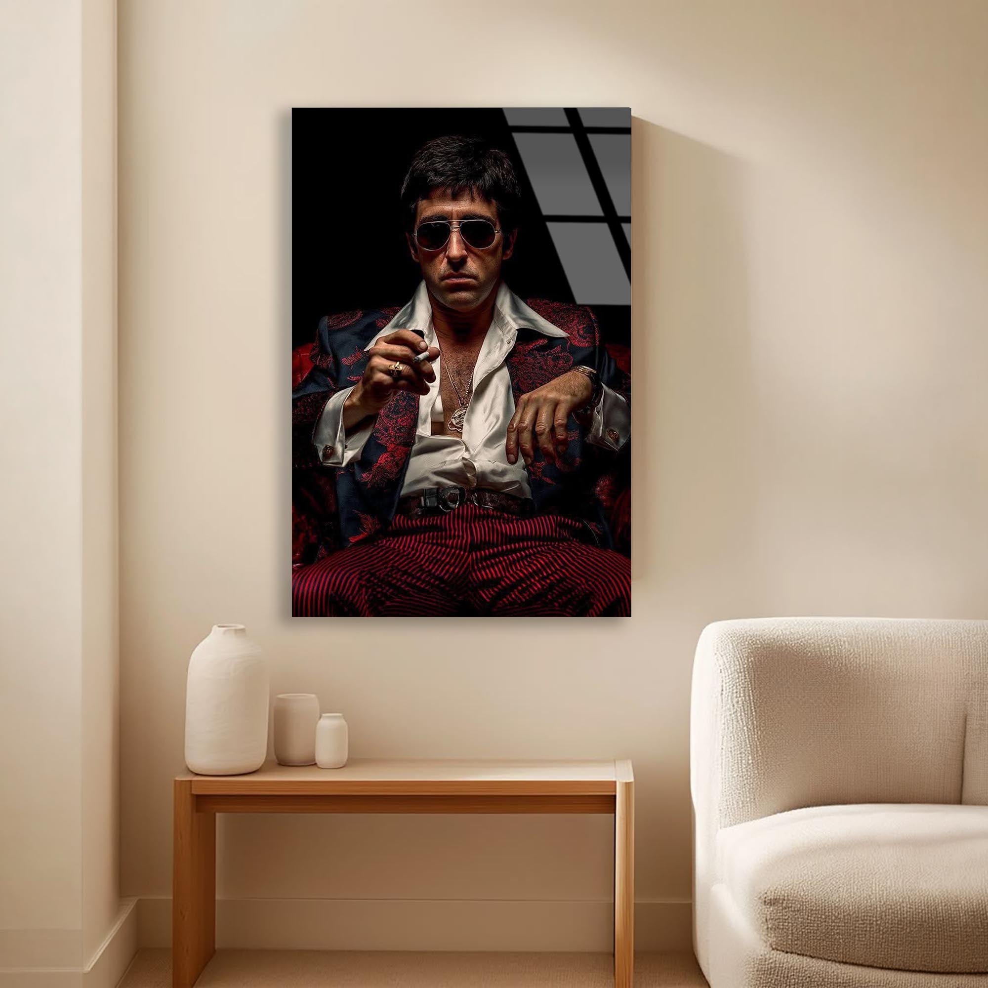 Scarface Tony Montana Cam Tablo – Sinema Temalı Duvar Dekoru - DEG0680