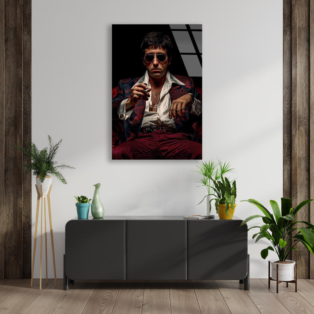 Scarface Tony Montana Cam Tablo – Sinema Temalı Duvar Dekoru - DEG0680