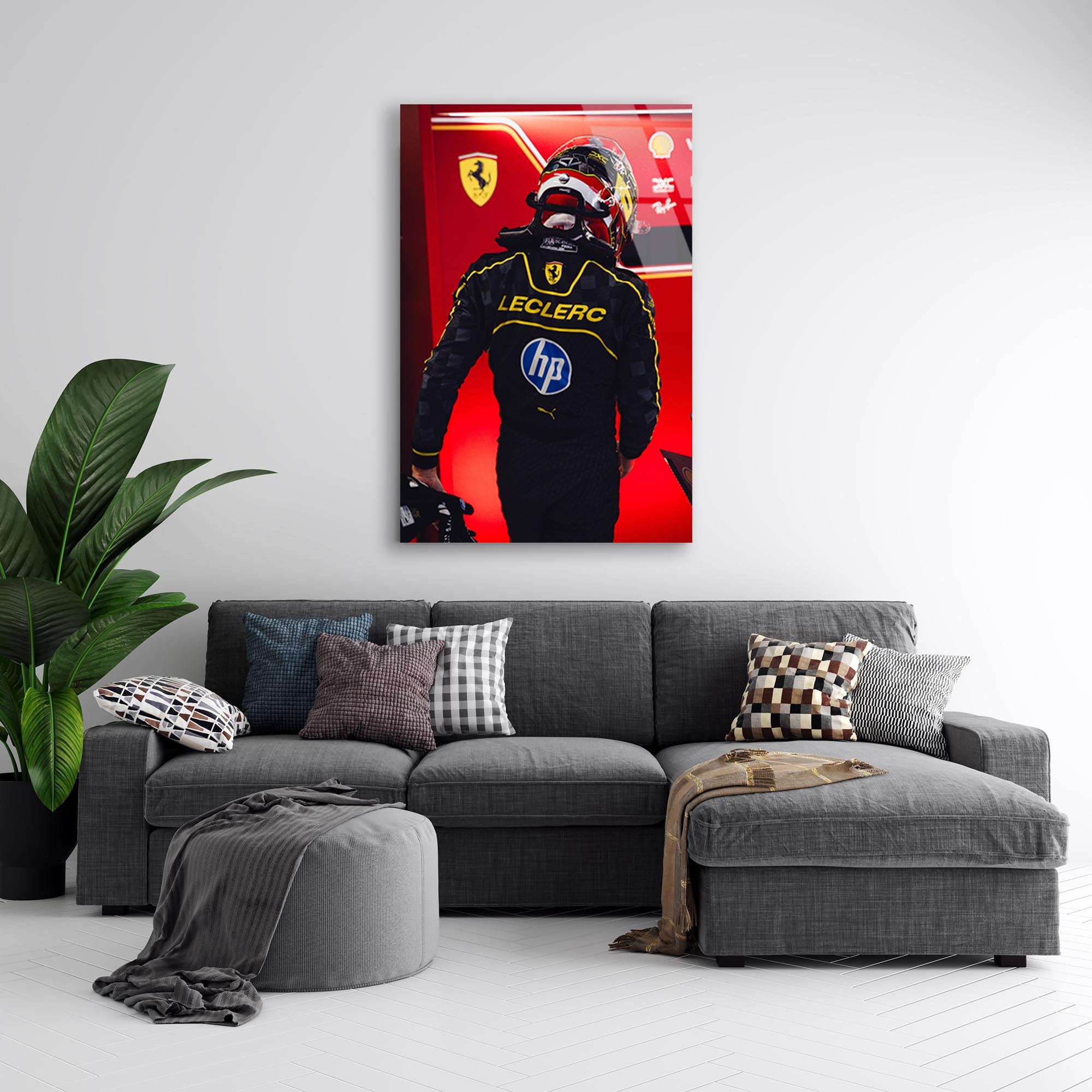 Leclerc F1 Ferrari Cam Tablo – Formula 1 Duvar Dekoru - DEG0693