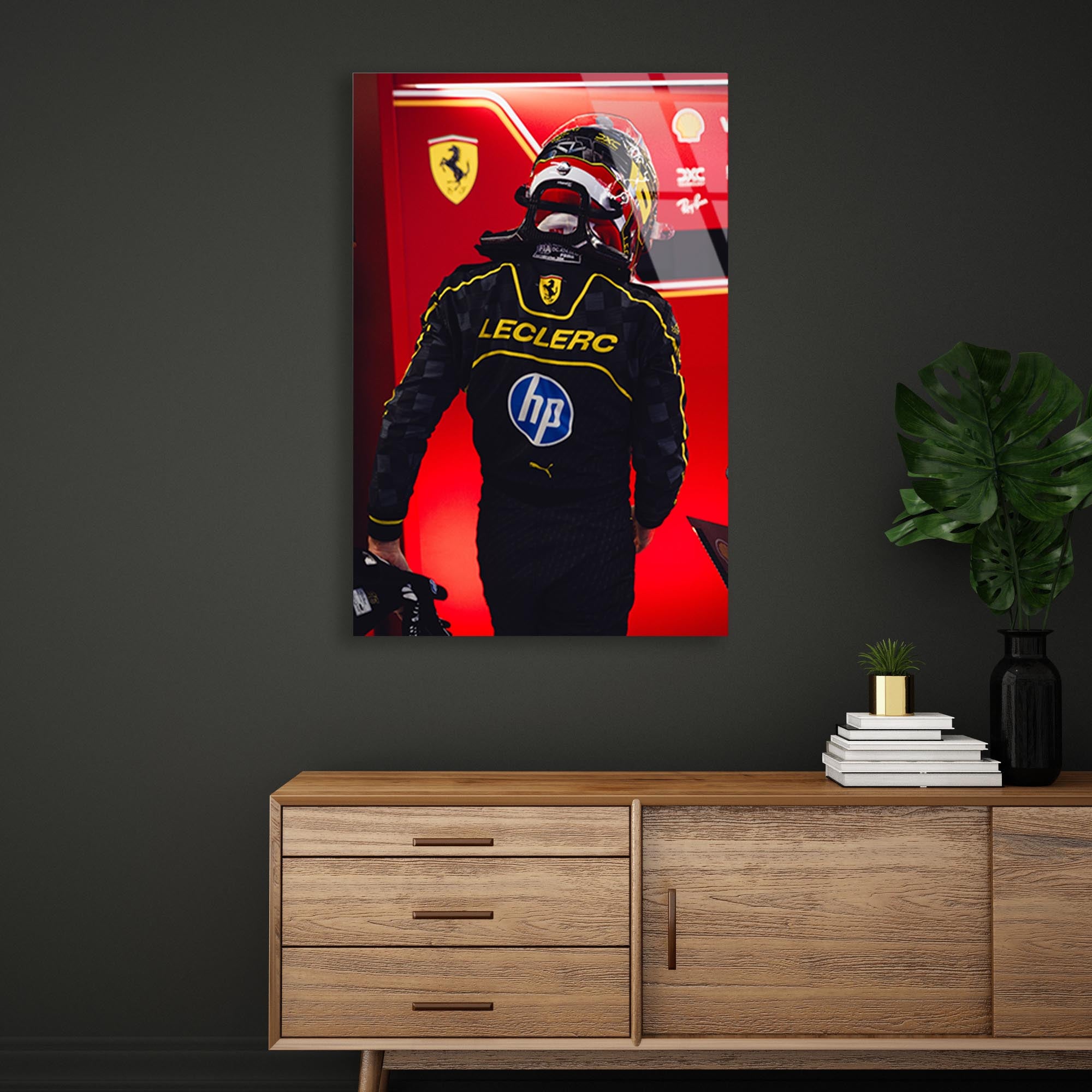 Leclerc F1 Ferrari Cam Tablo – Formula 1 Duvar Dekoru - DEG0693