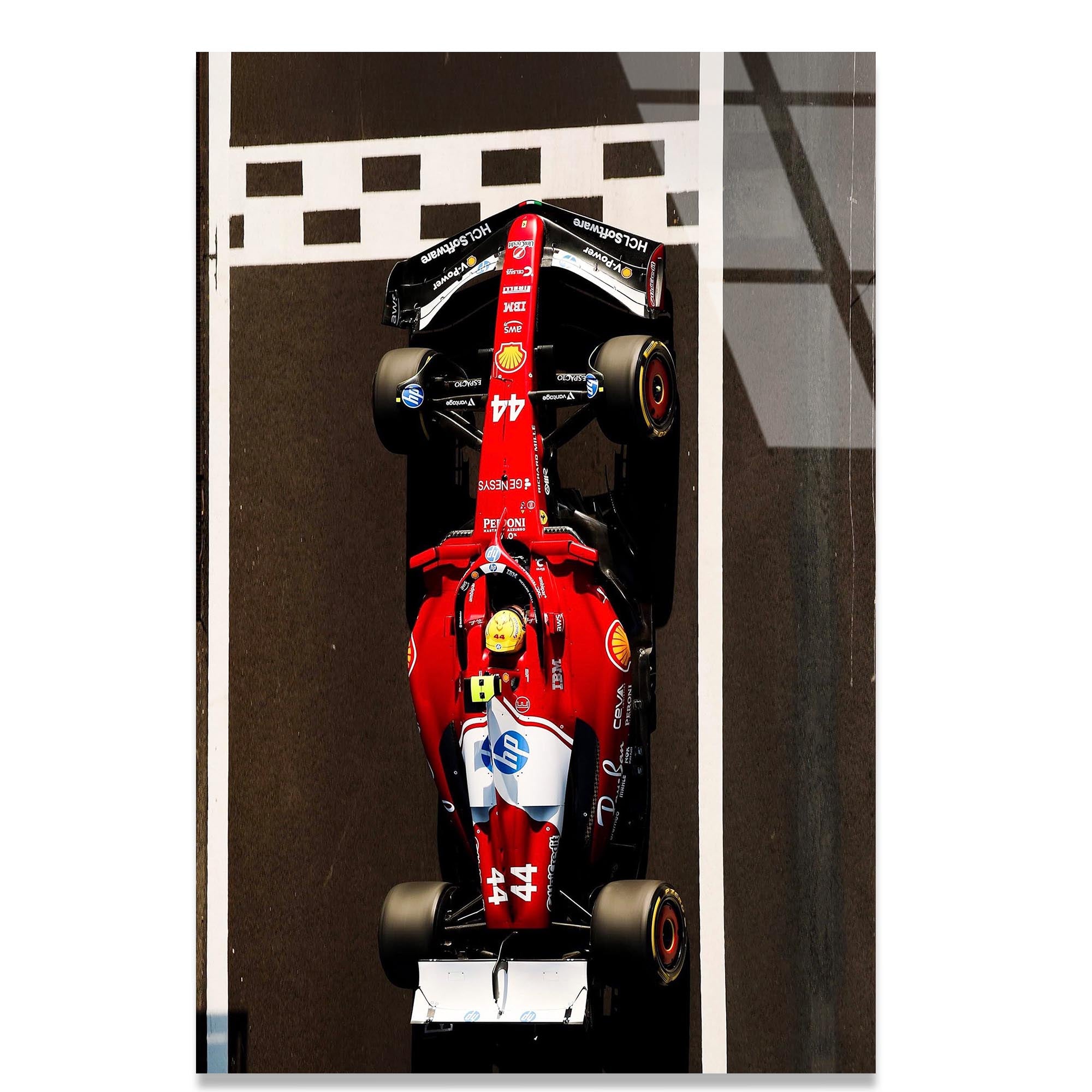 Kırmızı Formula 1 Arabası Cam Tablo – Motorsport Duvar Dekoru - DEG0695