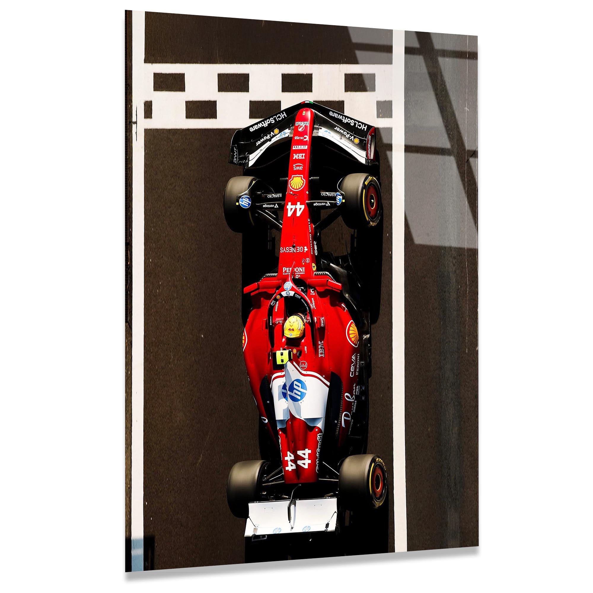 Kırmızı Formula 1 Arabası Cam Tablo – Motorsport Duvar Dekoru - DEG0695