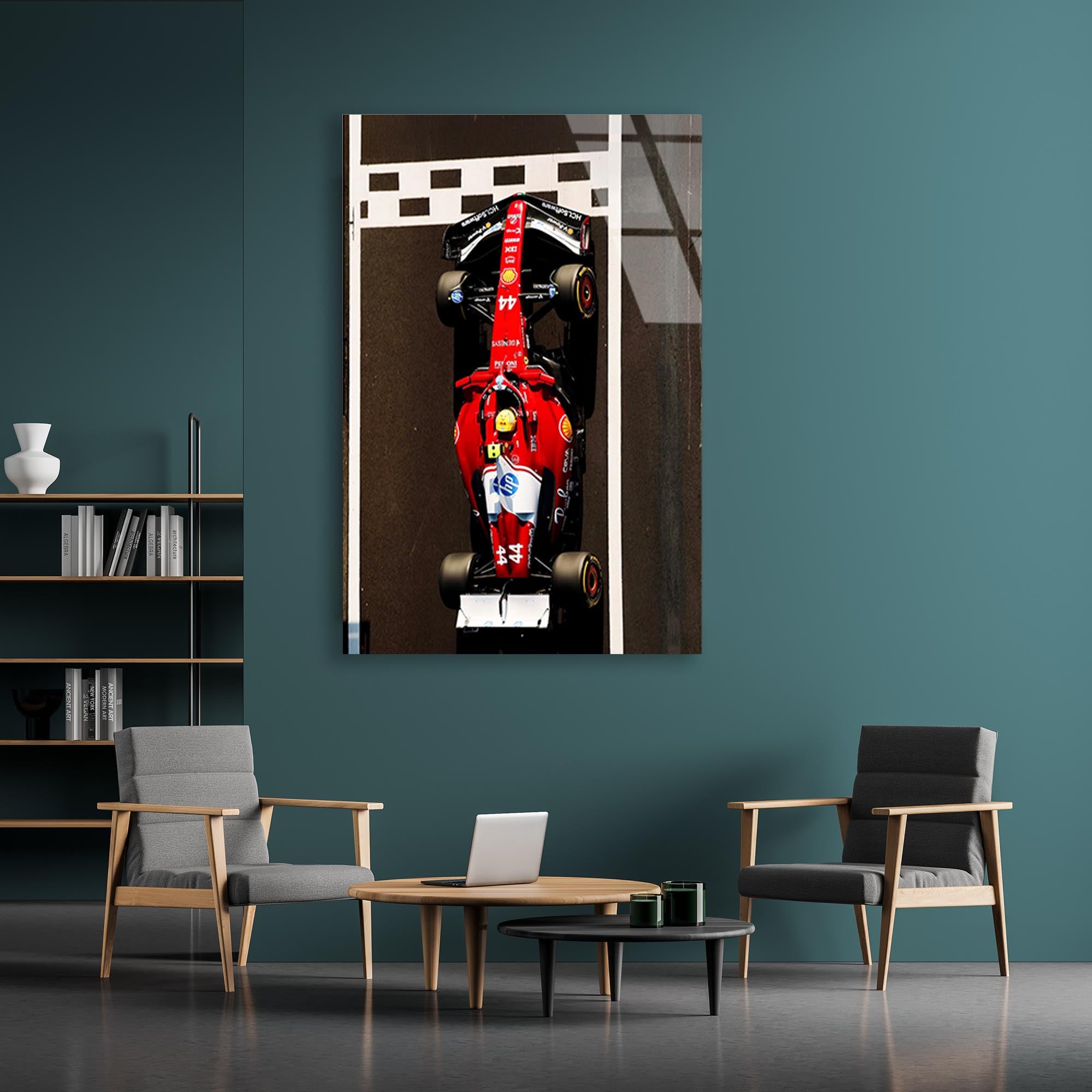 Kırmızı Formula 1 Arabası Cam Tablo – Motorsport Duvar Dekoru - DEG0695