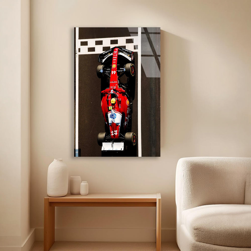 Kırmızı Formula 1 Arabası Cam Tablo – Motorsport Duvar Dekoru - DEG0695