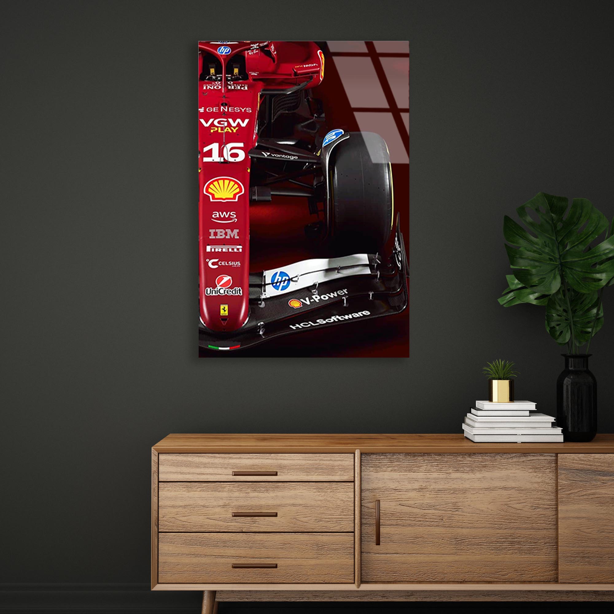 Ferrari F1 Yarış Arabaları Cam Tablo – Formula 1 Duvar Dekoru - DEG0696