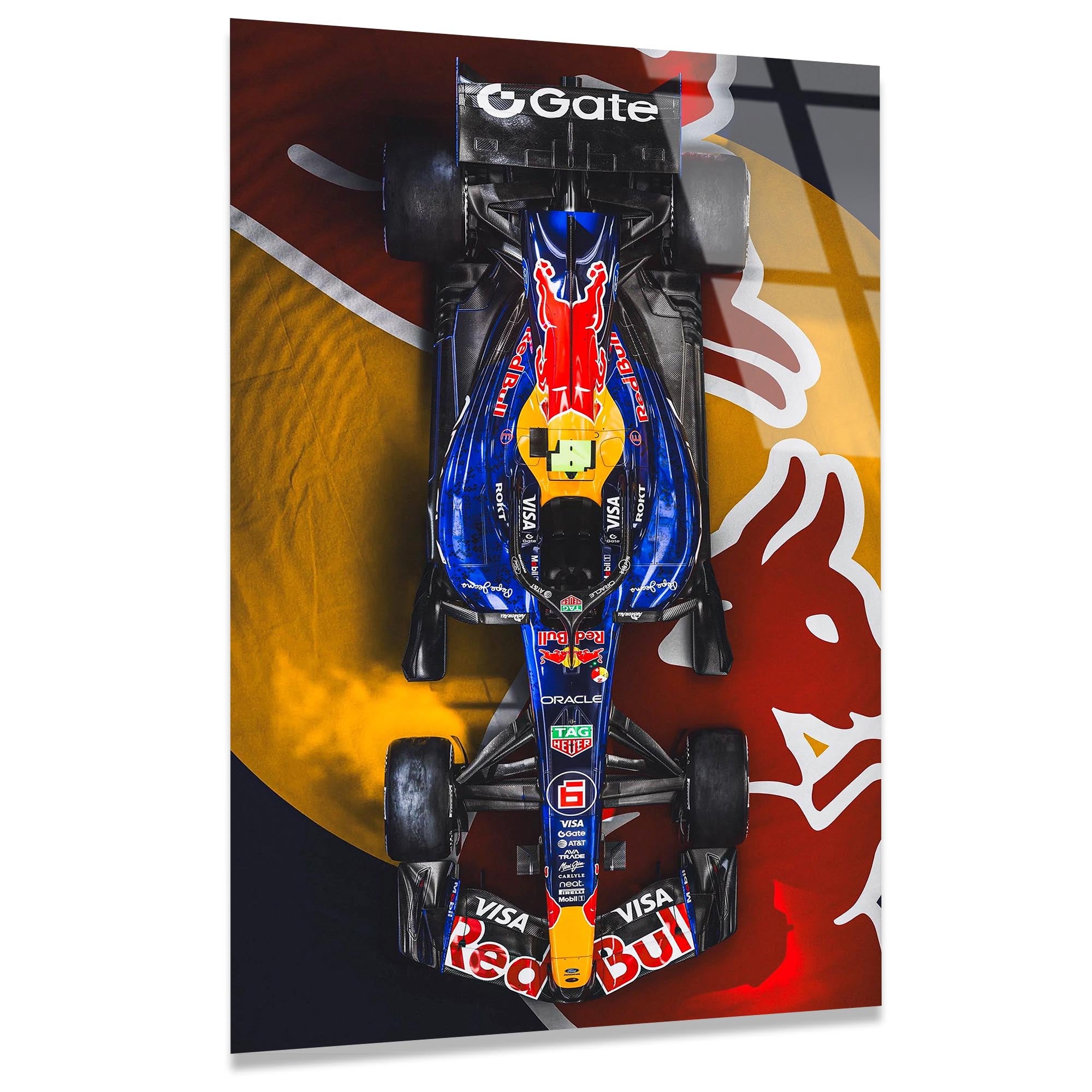 Red Bull F1 Yarış Arabası Cam Tablo – Motorsport Duvar Dekoru - DEG0698