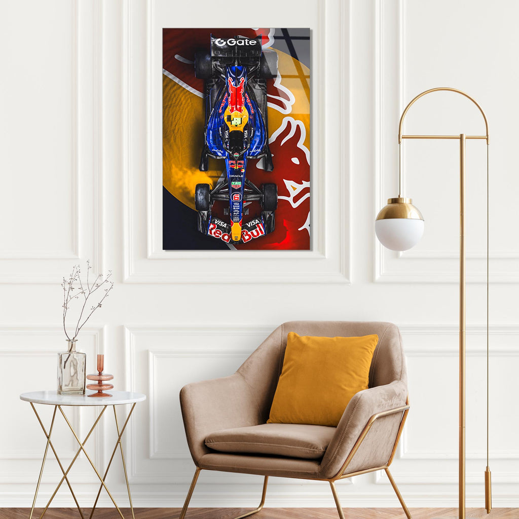 Red Bull F1 Yarış Arabası Cam Tablo – Motorsport Duvar Dekoru - DEG0698