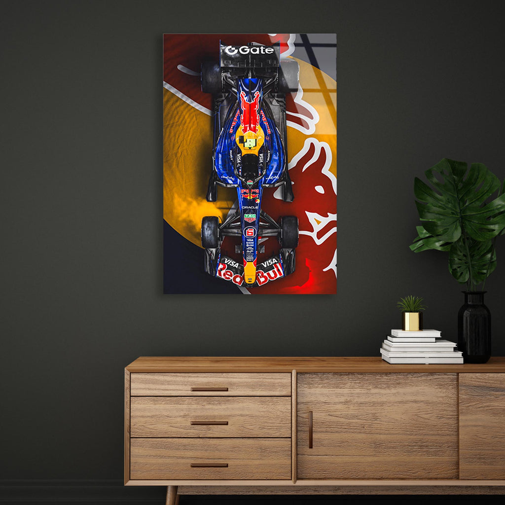 Red Bull F1 Yarış Arabası Cam Tablo – Motorsport Duvar Dekoru - DEG0698