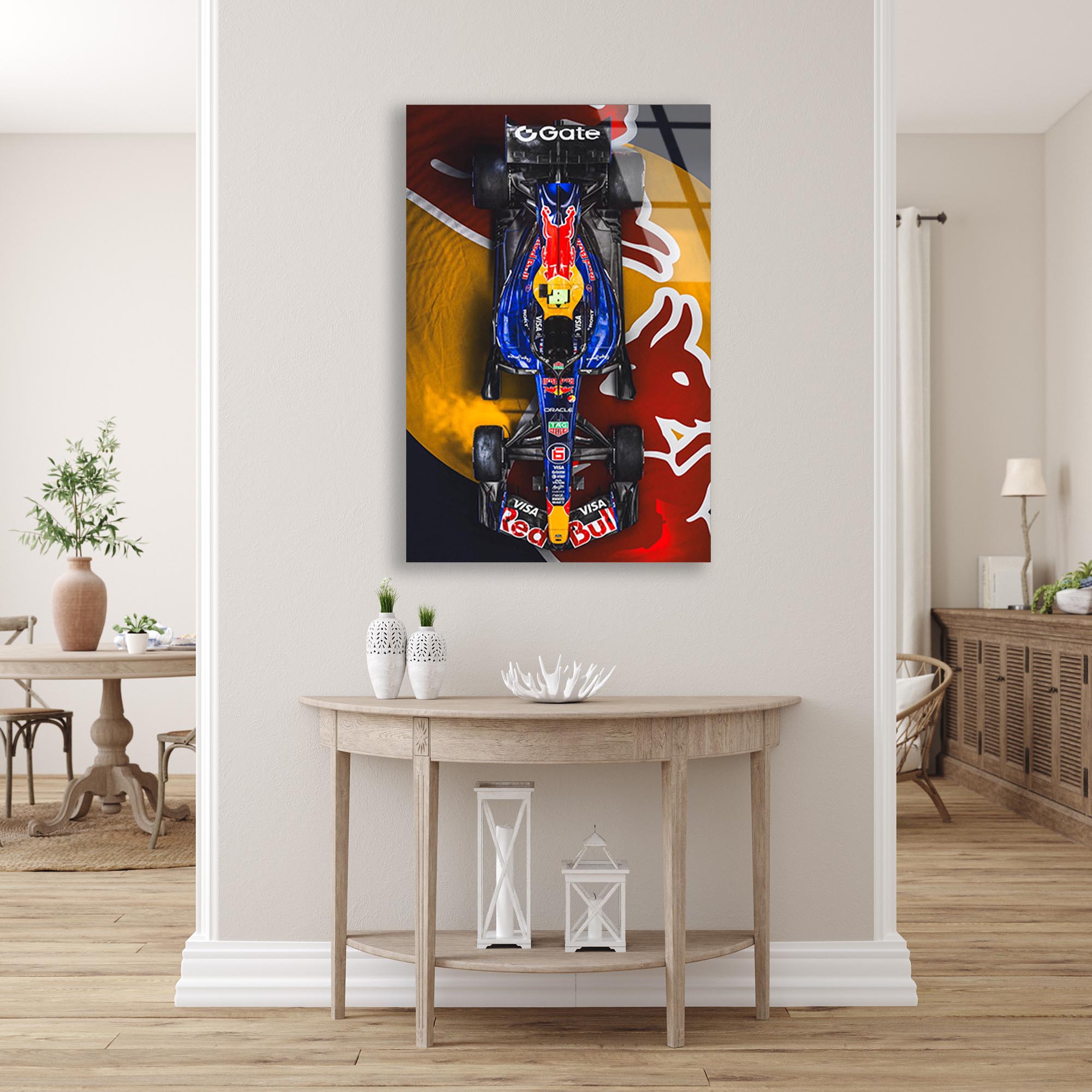 Red Bull F1 Yarış Arabası Cam Tablo – Motorsport Duvar Dekoru - DEG0698
