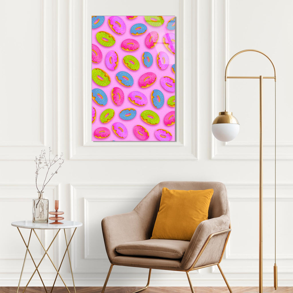Pop Art Donut Cam Tablo – Renkli Mutfak Duvar Dekoru - DEG0707