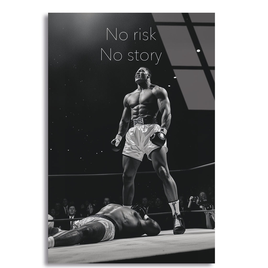 Muhammed Ali Motivasyon Cam Tablo – Boks Temalı İlham Verici Duvar Dekoru - DEG0708
