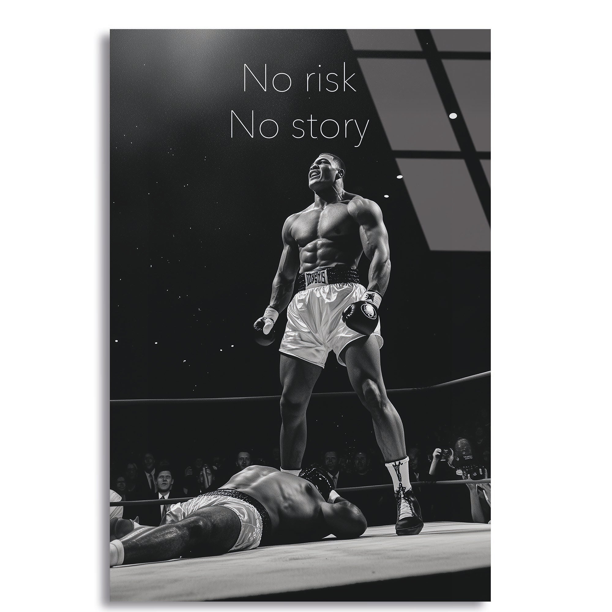 Muhammed Ali Motivasyon Cam Tablo – Boks Temalı İlham Verici Duvar Dekoru - DEG0708