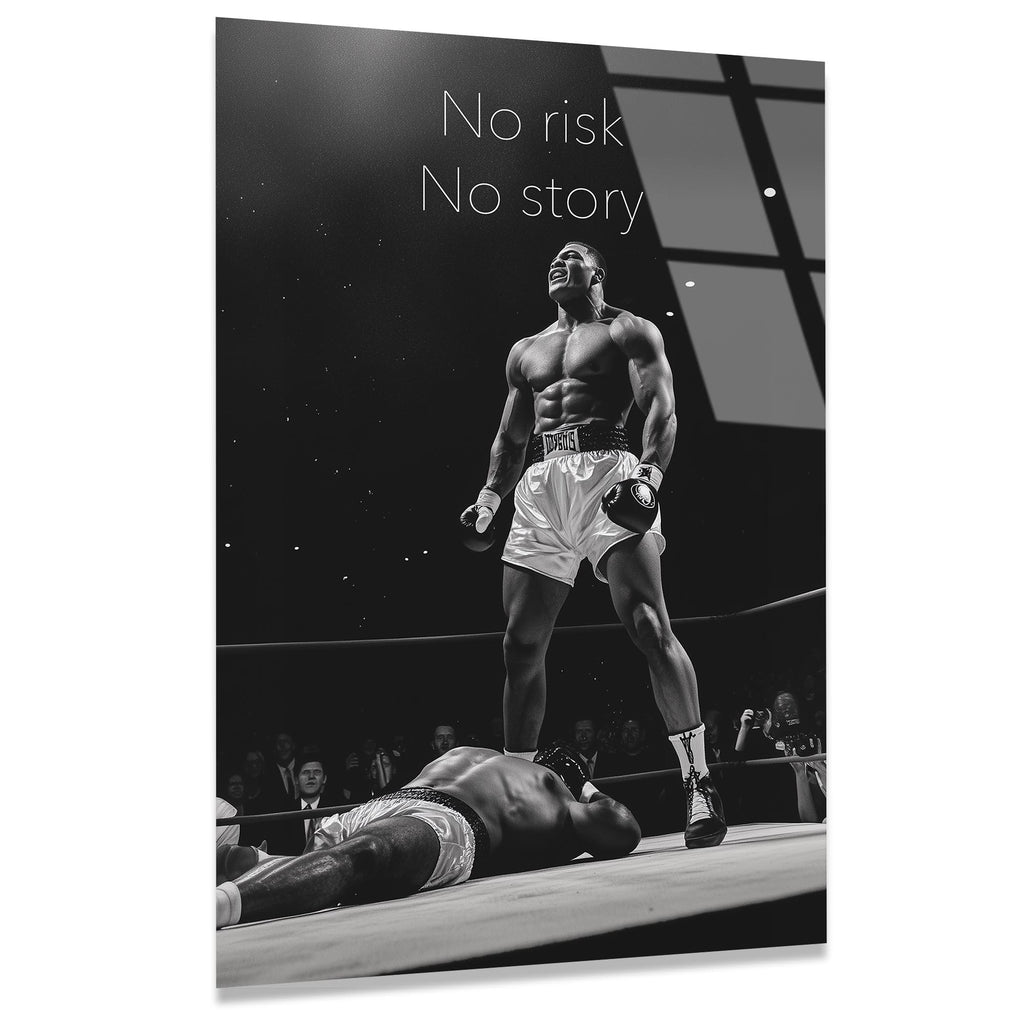 Muhammed Ali Motivasyon Cam Tablo – Boks Temalı İlham Verici Duvar Dekoru - DEG0708