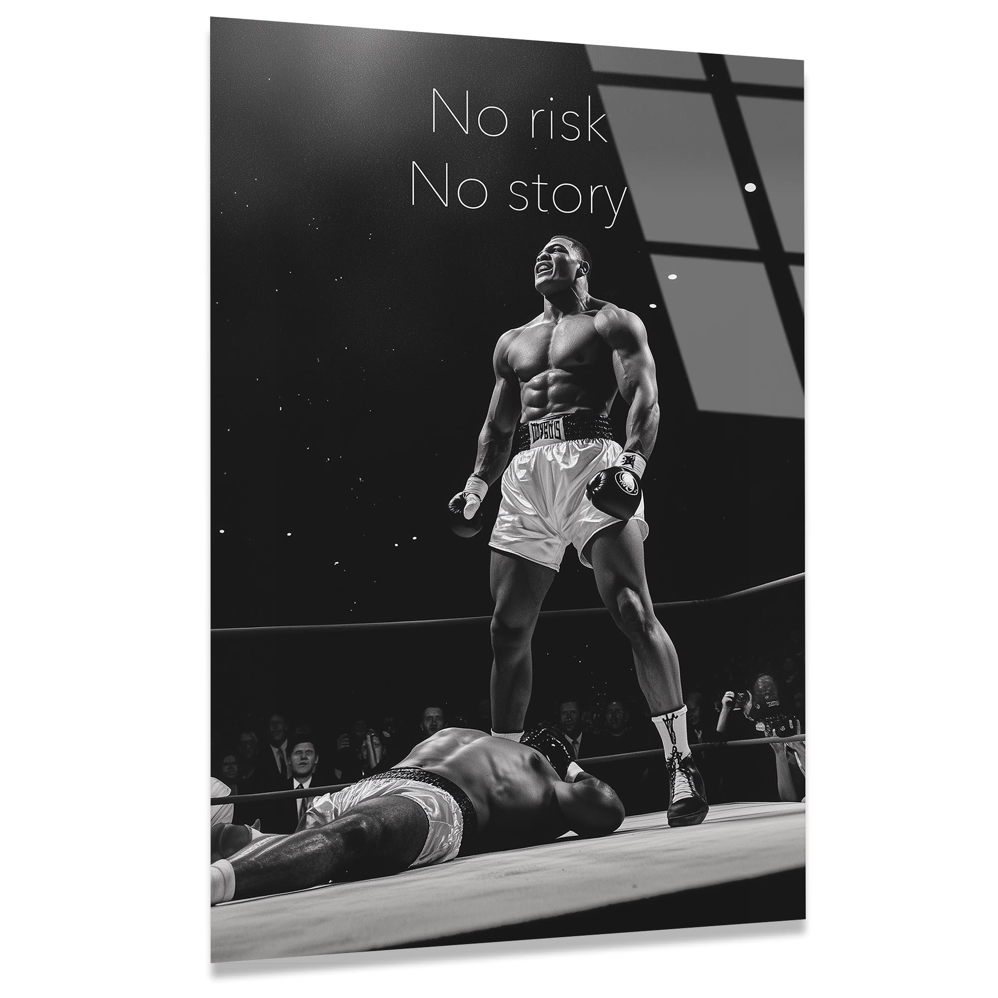 Muhammed Ali Motivasyon Cam Tablo – Boks Temalı İlham Verici Duvar Dekoru - DEG0708