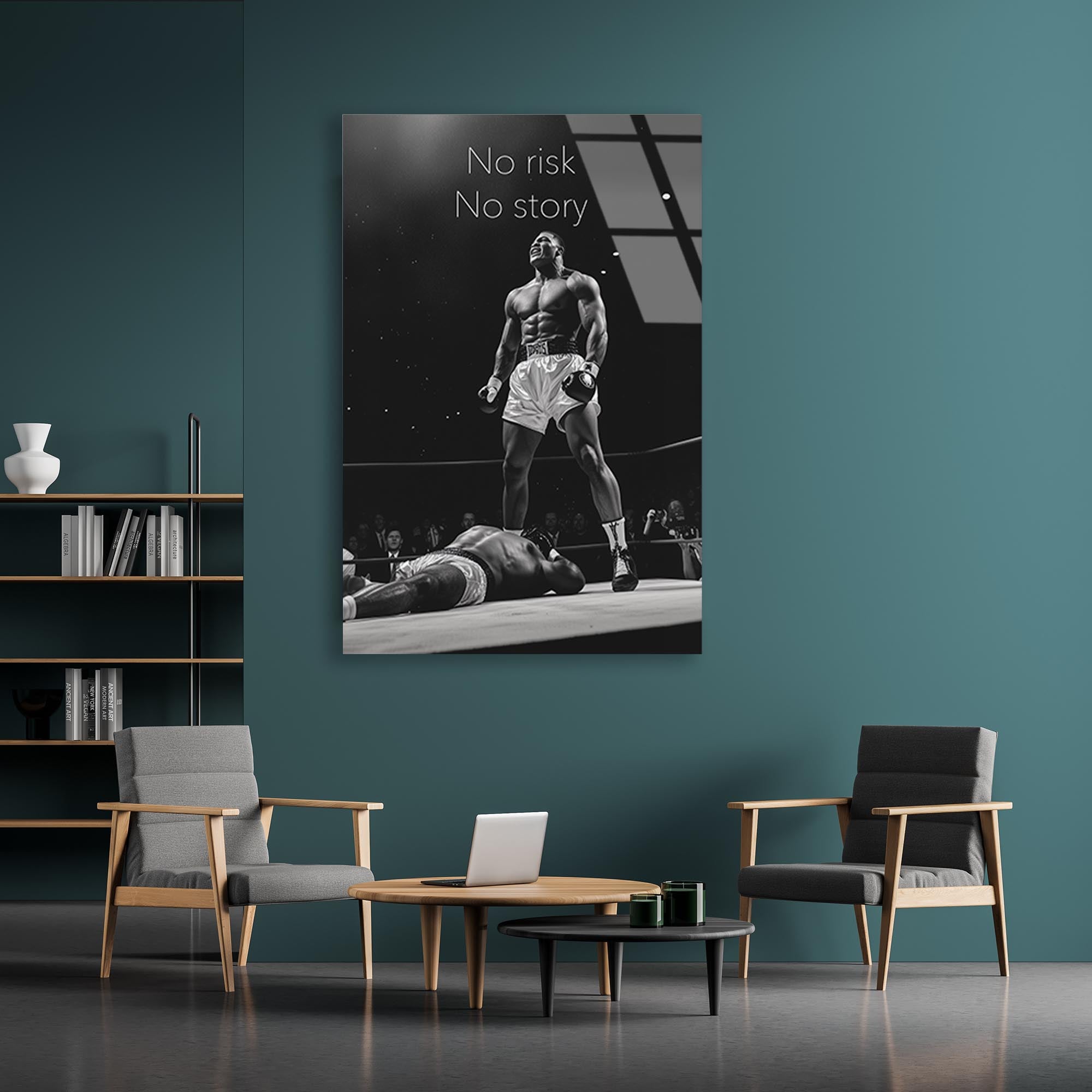 Muhammed Ali Motivasyon Cam Tablo – Boks Temalı İlham Verici Duvar Dekoru - DEG0708