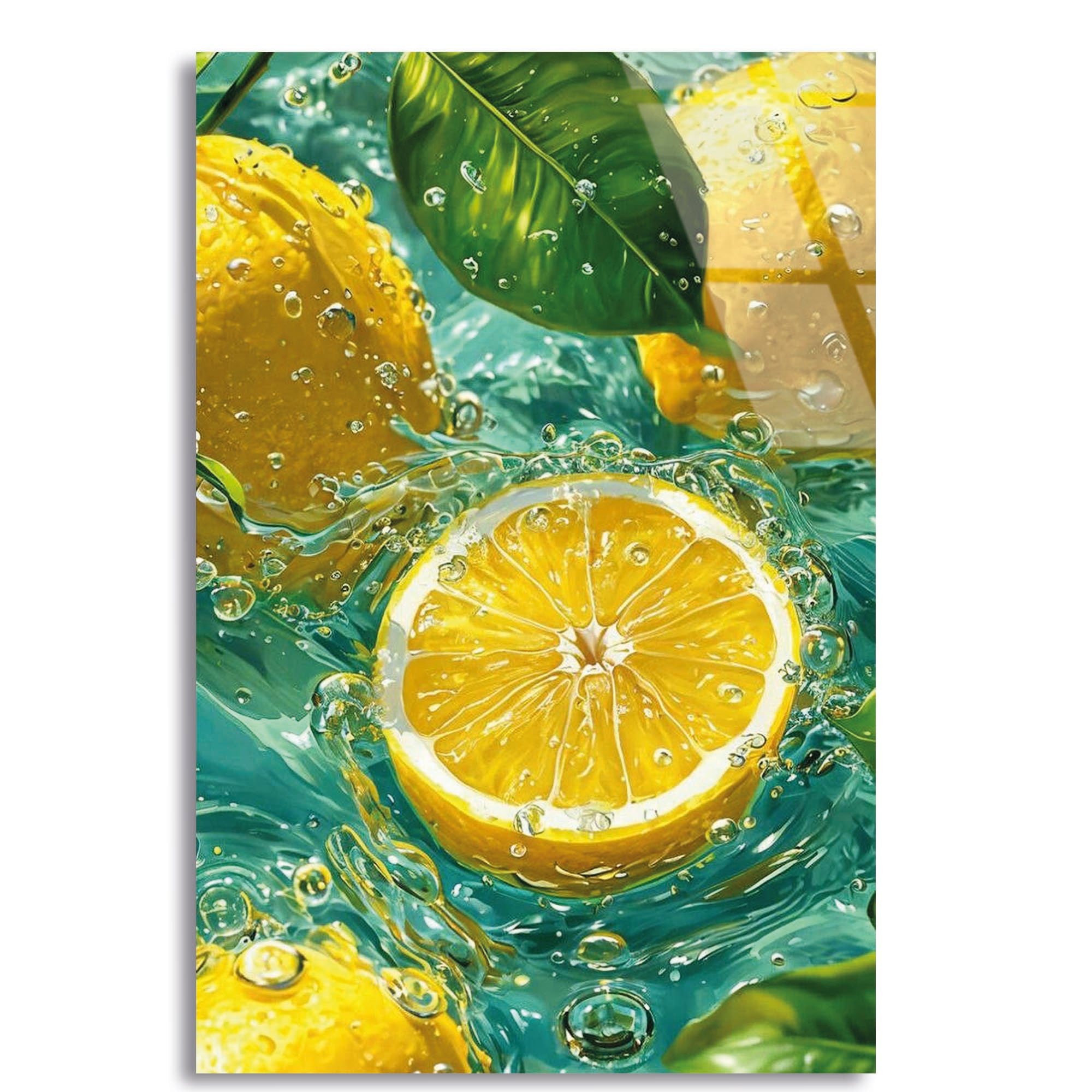 Limonlar Cam Tablo – Ferah Meyve Temalı Mutfak Duvar Dekoru - DEG0711
