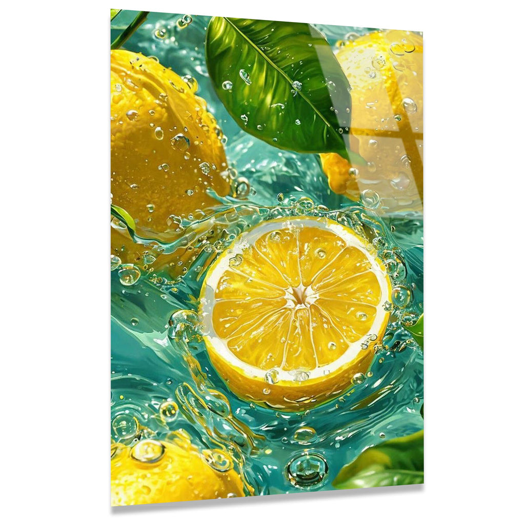Limonlar Cam Tablo – Ferah Meyve Temalı Mutfak Duvar Dekoru - DEG0711