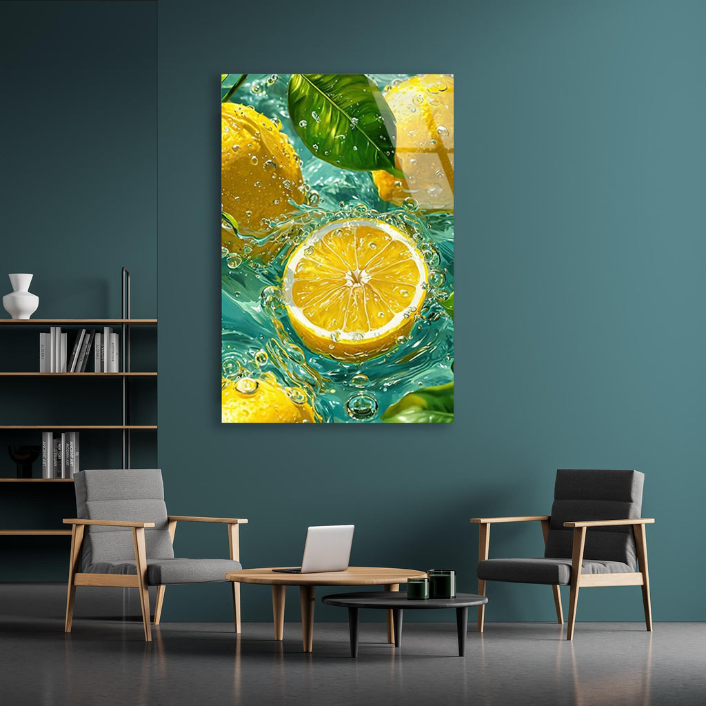Limonlar Cam Tablo – Ferah Meyve Temalı Mutfak Duvar Dekoru - DEG0711