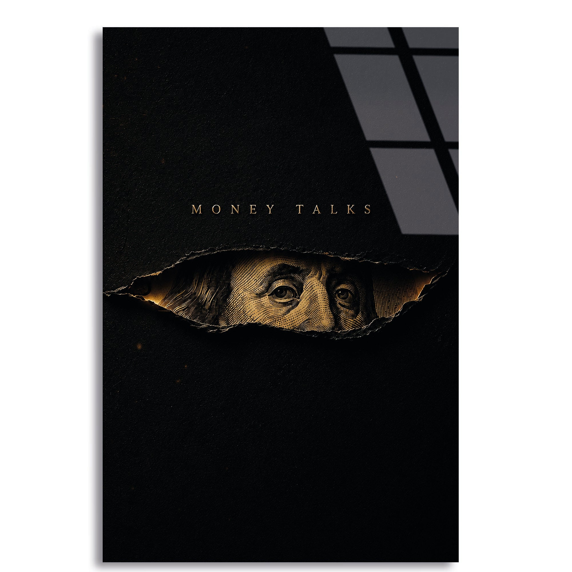 Money Talks Cam Tablo – Motivasyon ve Para Temalı Duvar Dekoru - DEG0720