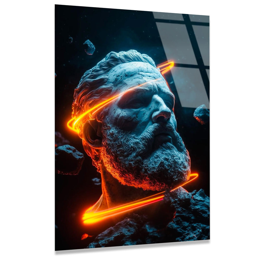 Pop Art Heykel Cam Tablo – Modern Sanat Duvar Dekoru - DEG0725
