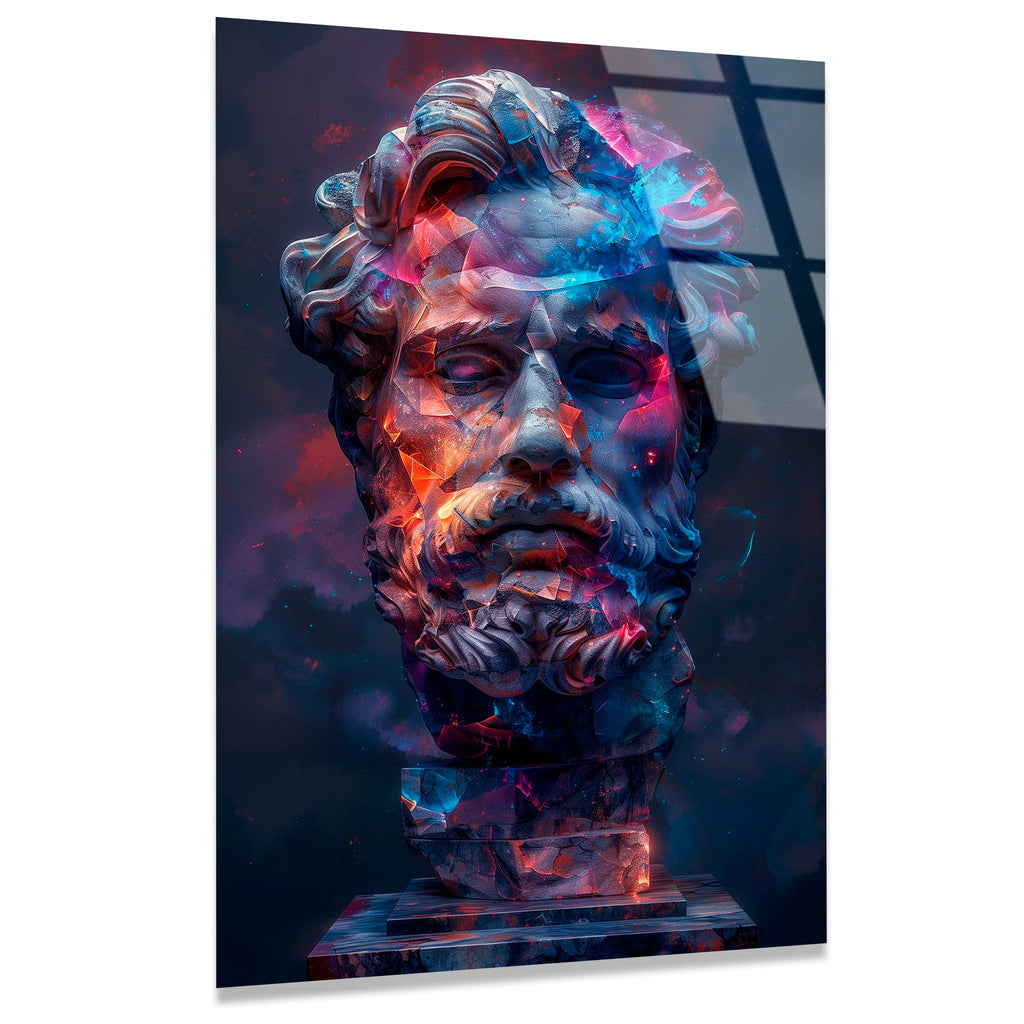 Pop Art Antik Heykel Cam Tablo – Modern Sanat Duvar Dekoru - DEG0726