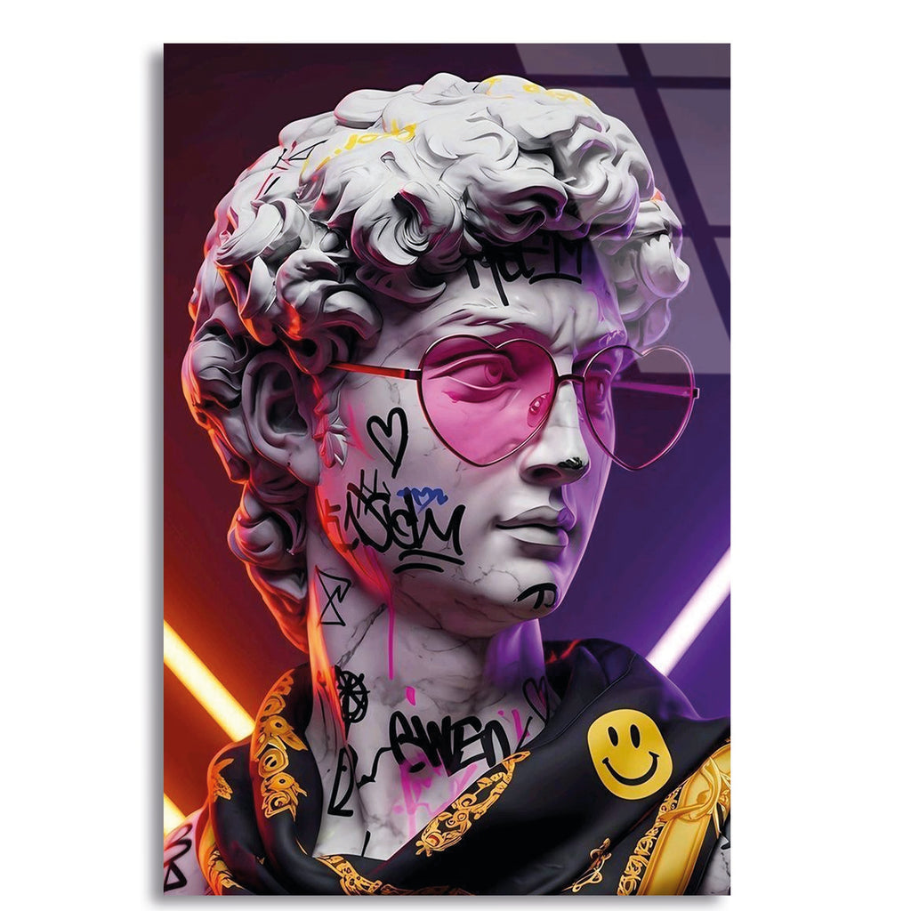Renkli Heykel Pop Art Cam Tablo – Modern Sanat Duvar Dekoru - DEG0727