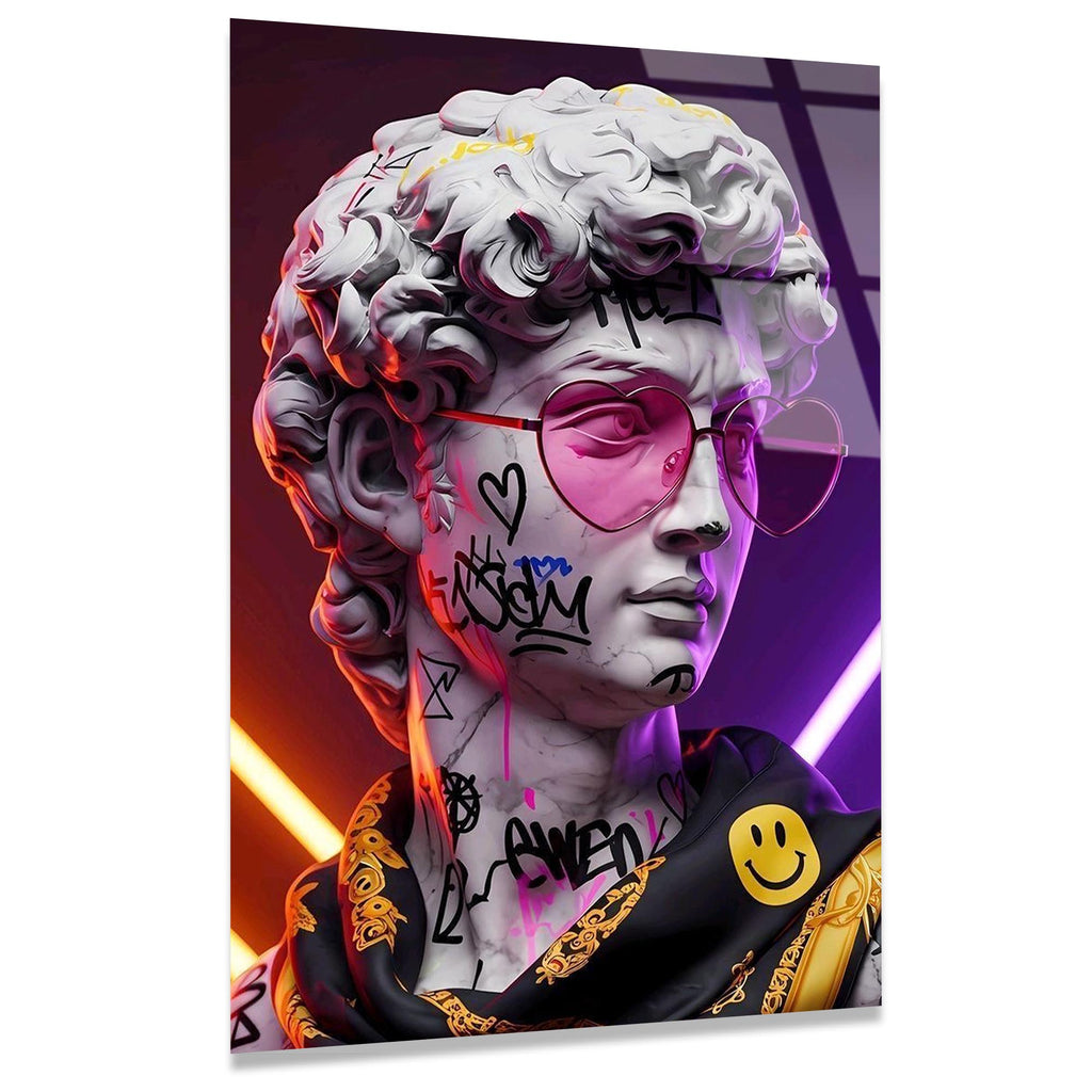 Renkli Heykel Pop Art Cam Tablo – Modern Sanat Duvar Dekoru - DEG0727