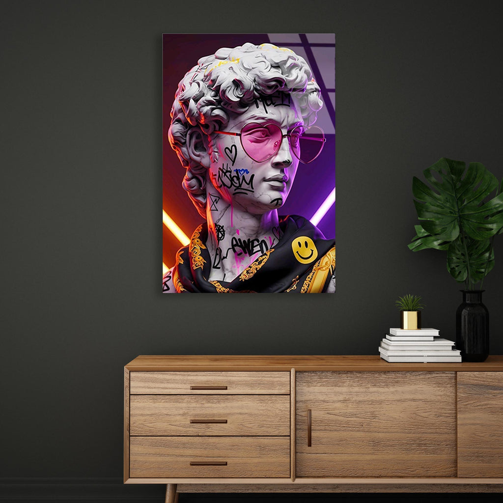 Renkli Heykel Pop Art Cam Tablo – Modern Sanat Duvar Dekoru - DEG0727