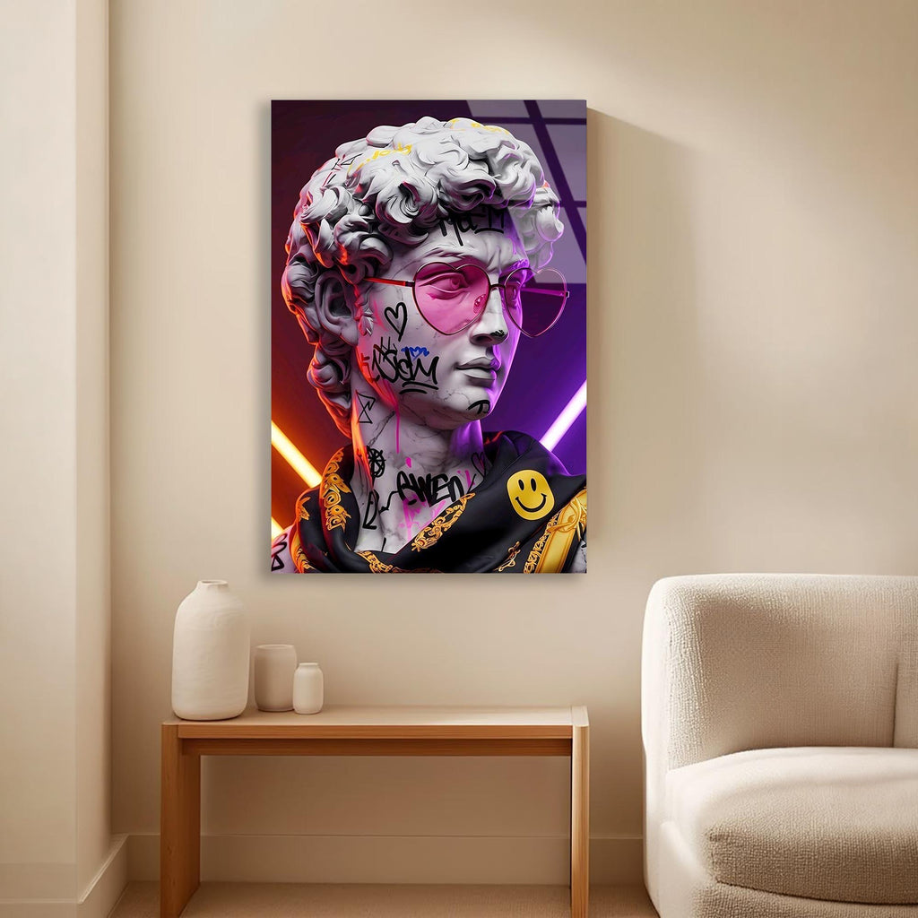 Renkli Heykel Pop Art Cam Tablo – Modern Sanat Duvar Dekoru - DEG0727