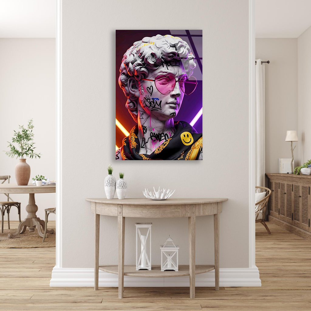 Renkli Heykel Pop Art Cam Tablo – Modern Sanat Duvar Dekoru - DEG0727