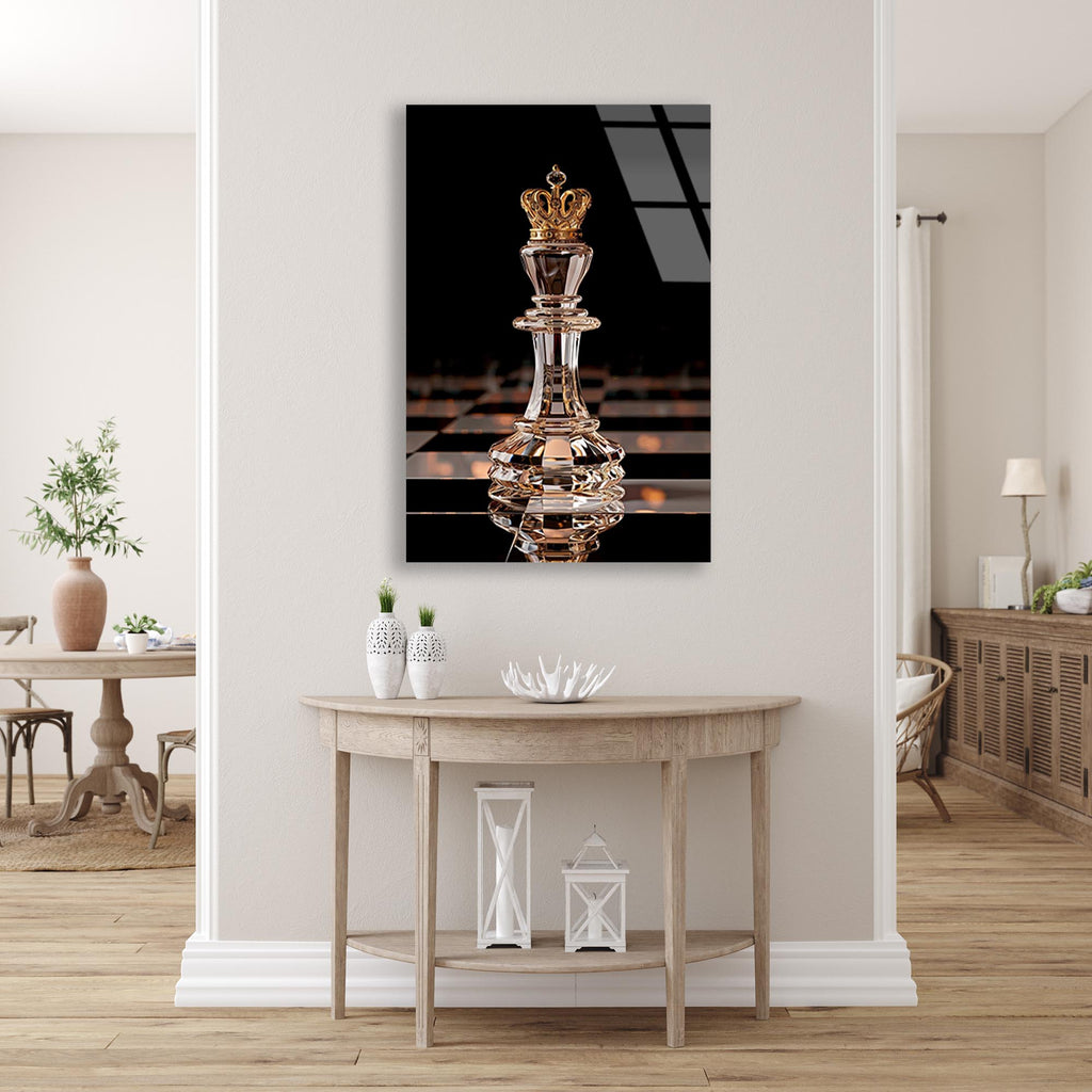 Soyut Kral Cam Tablo – Modern Sanat Duvar Dekoru - DEG0733