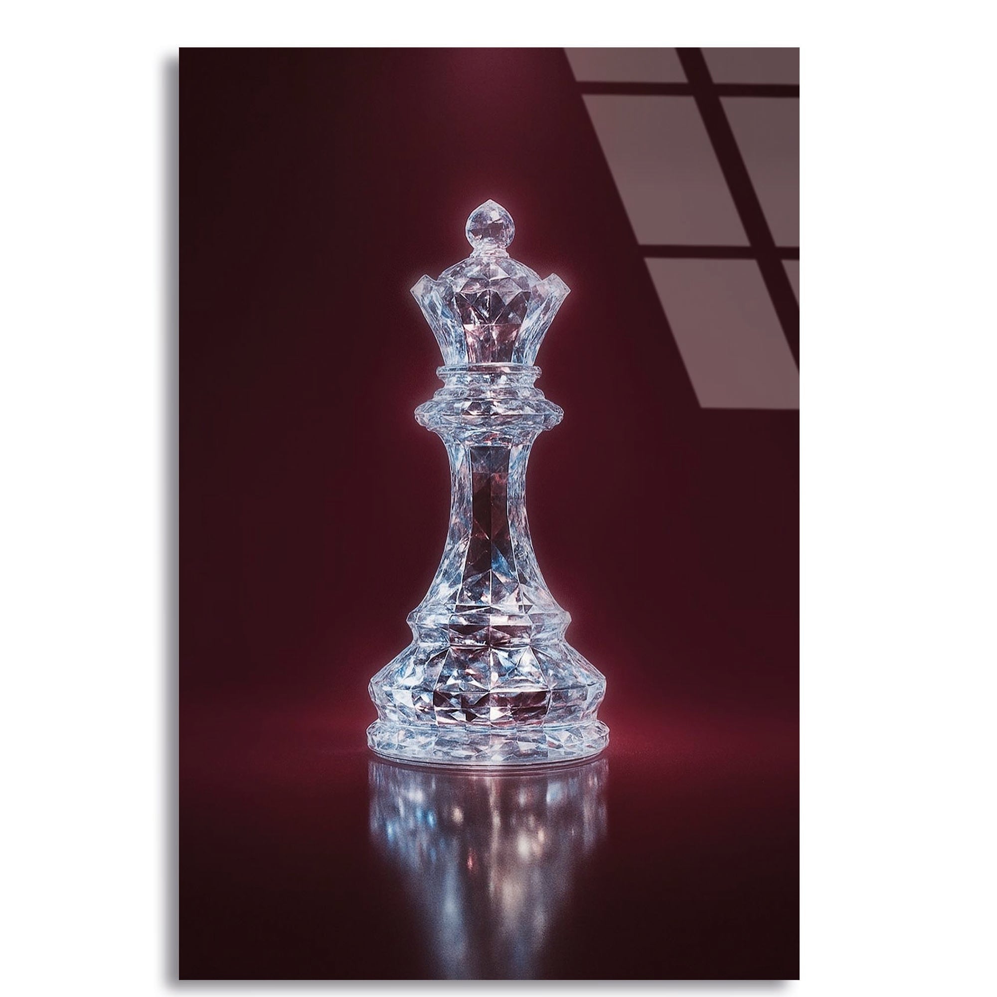 Soyut Şah Cam Tablo – Satranç Temalı Modern Duvar Dekoru - DEG0734