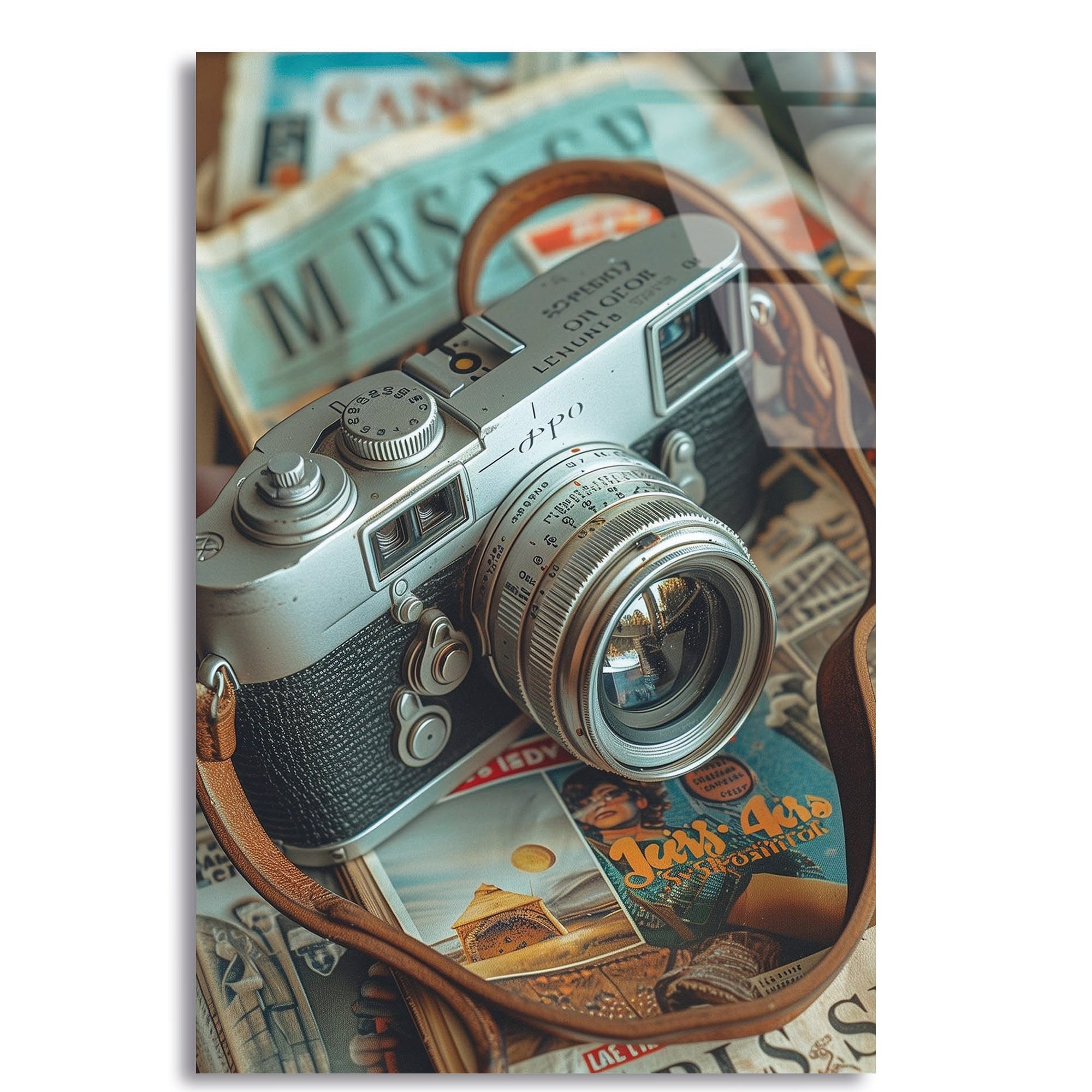 Vintage Makine Cam Tablo – Nostaljik Sanat Duvar Dekoru - DEG0736