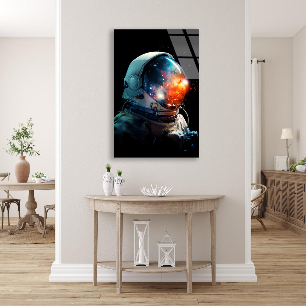 Kozmik Astronot Cam Tablo – Uzay Temalı Duvar Dekoru - DEG0741