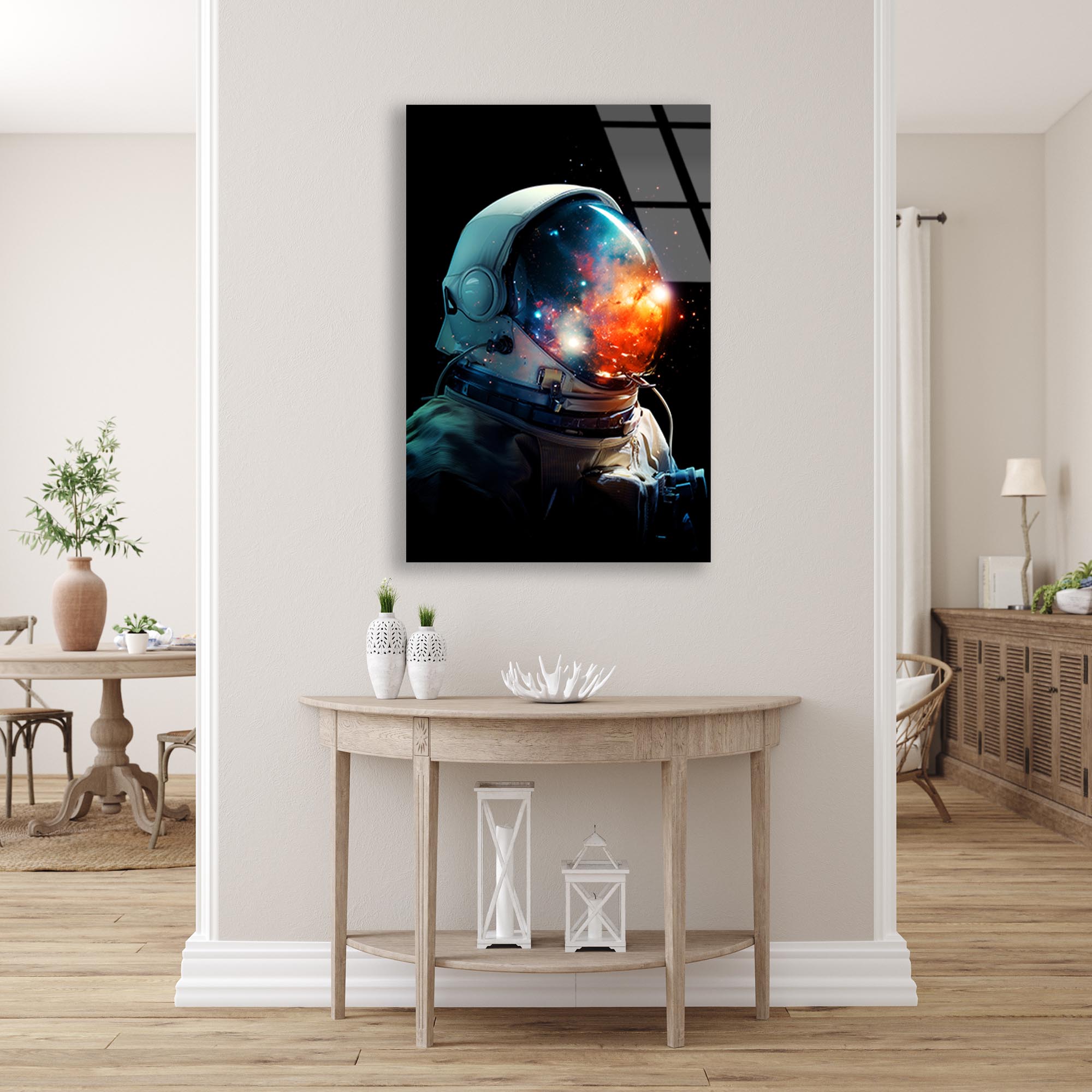 Kozmik Astronot Cam Tablo – Uzay Temalı Duvar Dekoru - DEG0741