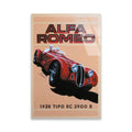 ALFA ROMEO 8C 2900 VINTAGE YARIŞ POSTERİ - CAM TABLO - DEG0463
