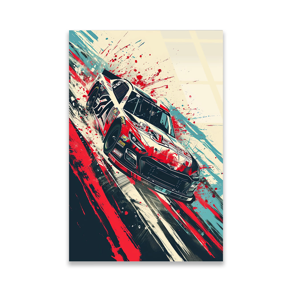 RALLİ ARABASI SPLASH POP ART - CAM TABLO - DEG0466