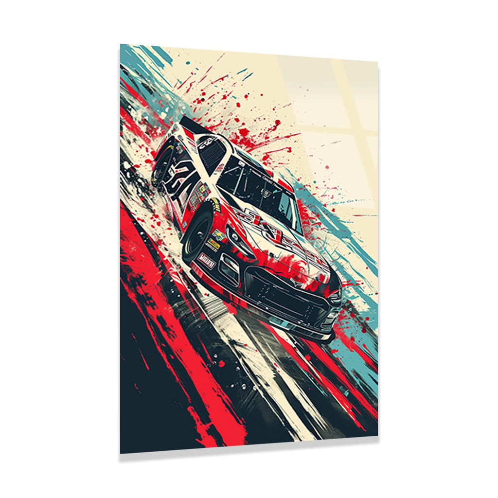 RALLİ ARABASI SPLASH POP ART - CAM TABLO - DEG0466