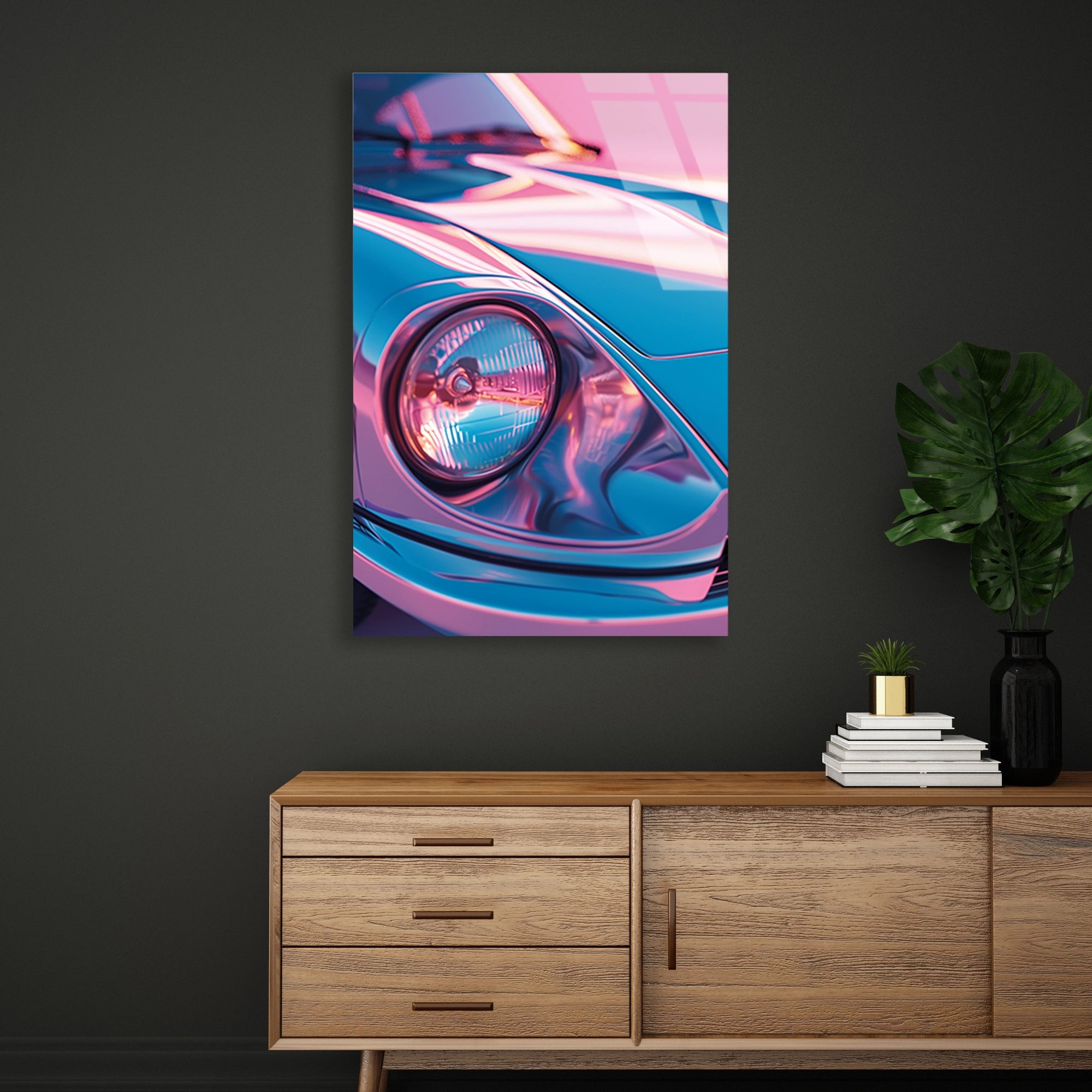 PASTEL PORSCHE FAR YAKIN PLAN - CAM TABLO - DEG0469