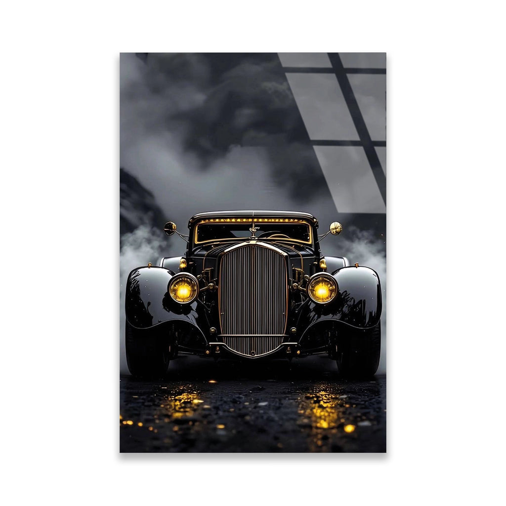 SİYAH HOT ROD VINTAGE - CAM TABLO - DEG0479