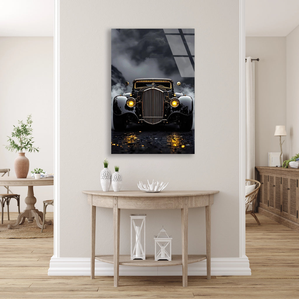 SİYAH HOT ROD VINTAGE - CAM TABLO - DEG0479